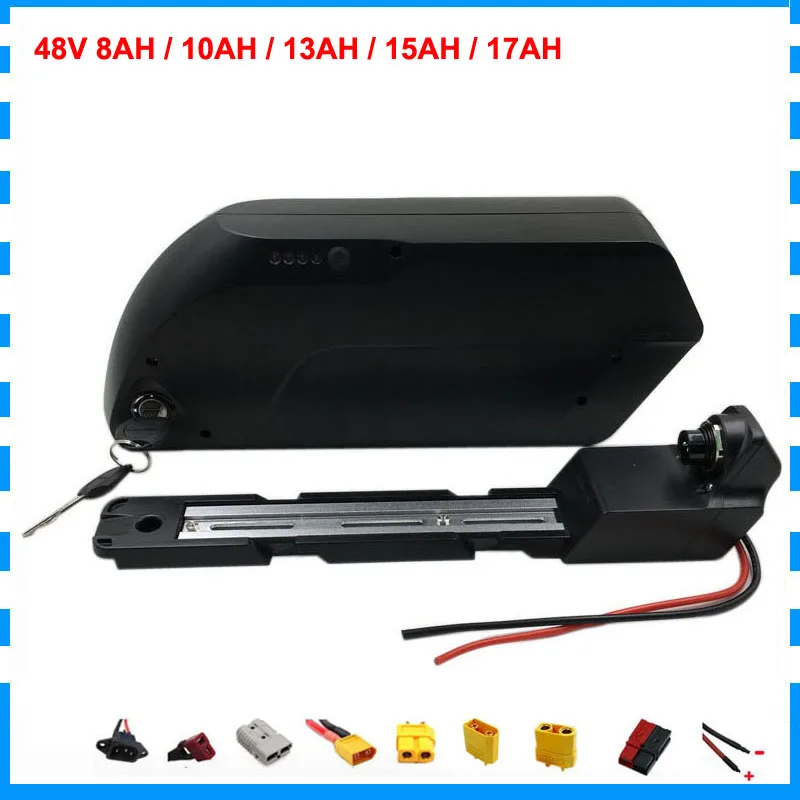 1000W 48 V 15AH 17AH литий вниз трубки Батарея 10AH 13AH Электрический велосипед пакет с USB