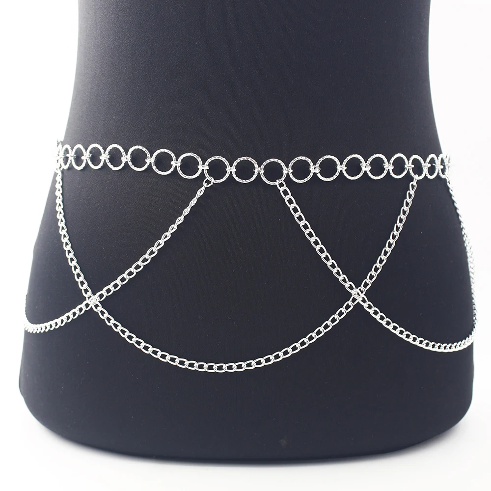 Metal Female Belt Waist Chain Small Circle String For Women Ladis Dress Decoration Silver color ceinture jewelry | Украшения и