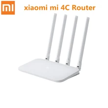 Xiao mi mi wifi 라우터 4c 64 ram 802.11 b/g/n 2.4g 300 mbps 4 안테나 스마트 app 제어 밴드 무선 라우터 리피터(China)