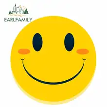 EARLFAMILY 13cm x 12.6cm Shy Expression Pack Car Accessories Wrap Stickers Oem Cartoon JDM Polyethylene Sunscreen Waterproof