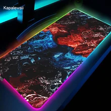 Rgb strata líquido mouse pad anime grande xxl gabinete gamer acessórios de jogos para computador portátil teclado mousepad velocidade do computador