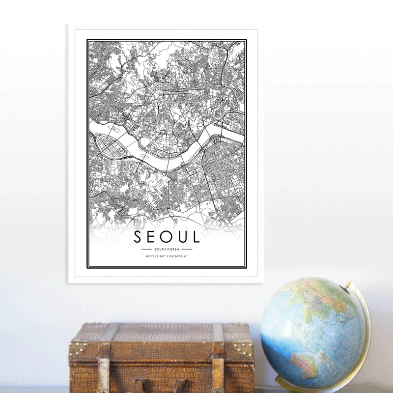 Seoul-Coordinates-Korea-City-Map-Prints-Black-and-White-Travel-Poster-Korean-Modern-Wall-Art-Pictures (1)
