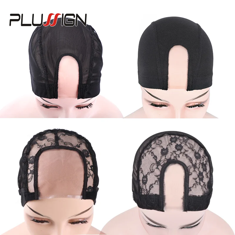 U Part Lace Wig Cap For Making Wigs Mesh Dome Cap Swiss Lace Weave Ventilated Wig Wigs Making Material Base Hairnet wig caps