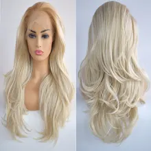 Темные корни Омбре белый блонд объемная волна синтетический парик фронта шнурка Жаростойкие Волокна волос естественная линия волос свободная часть для женщин