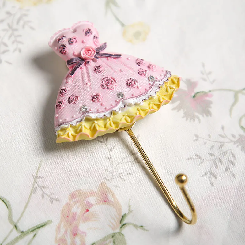 Heart-shaped Painted Single Wall Hook, Resin Rose Hanger, Gold, Home Decoration 4
