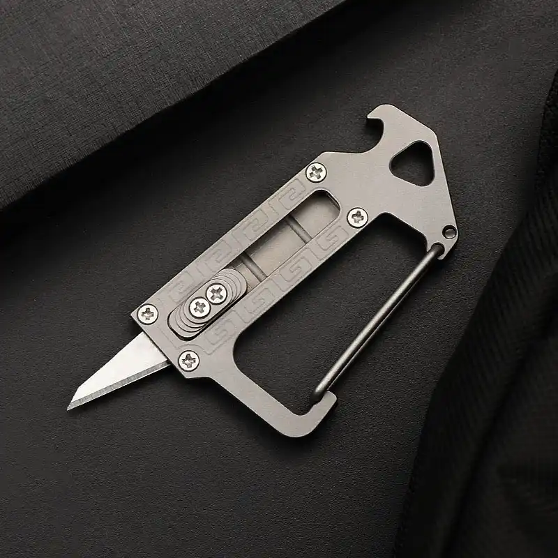 titanium alloy multi-function tactical hang buckle edc utility