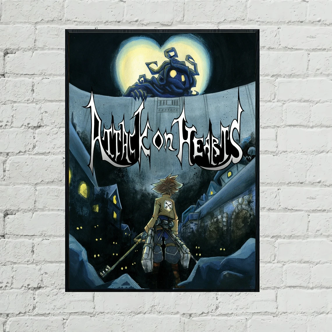 Attack On Titan Kingdom Hearts Video Game Poster Pc,ps4,exclusive Role-playing  Game Canvas Custom Poster Wall Painting - Painting & Calligraphy -  AliExpress