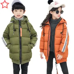 2018 может быть OEM новый стиль детская куртка-пуховик Одежда с хлопковой подкладкой детская одежда средней длины с толстой хлопковой