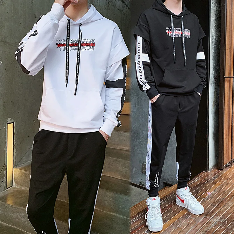 

Teenager Hoodie Suit Men's Early Autumn of High School Student in Casual Sports jia er jian a Set of Autumn Clothing Men's Tz552