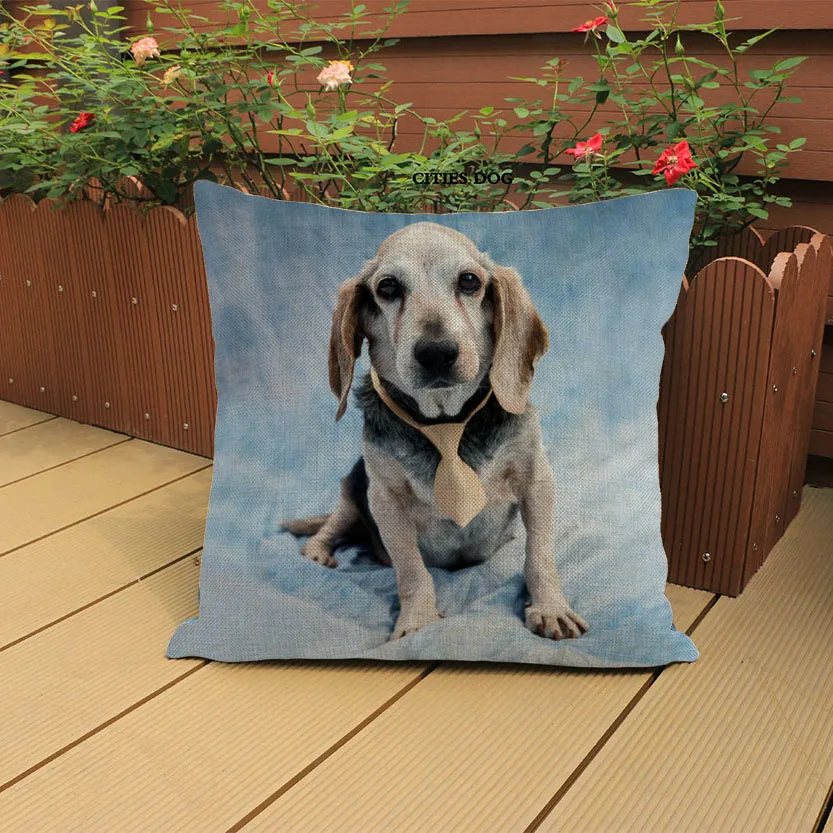 beagle73 Животное собака породы Бигль окрашенная Акварельная льняная подушка, подушка для дома гостиной диван украшения наволочки подушки собаки - Цвет: beagle73