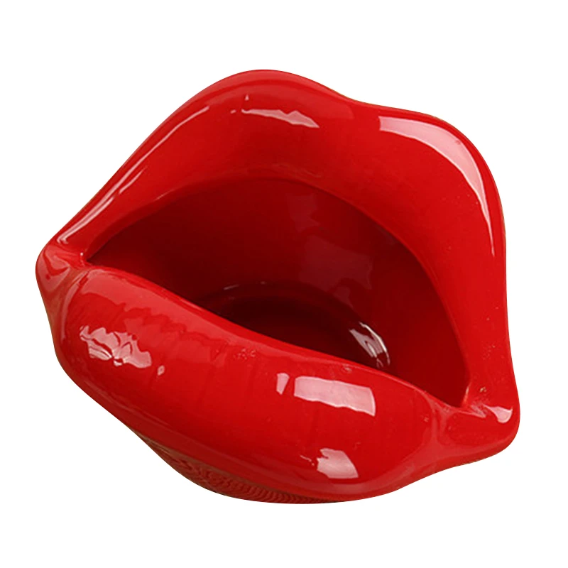 Экологичная керамическая мягкая мультяшная пепельница для губ Пепельница держатель блиновый Портативный Анти-обжигающий держатель для сигарет горячая распродажа - Цвет: red