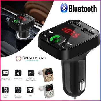 

Car Bluetooth 5.0 FM Transmitter Wireless Handsfree Audio Receiver Auto MP3 Player 2.1A Dual USB Fast Charger Car Accessories