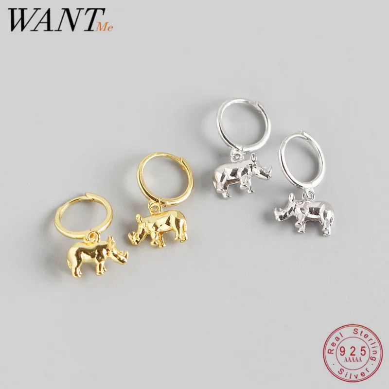 Женские серьги гвоздики WANTME из серебра 100% пробы с 3D стереоскопическим