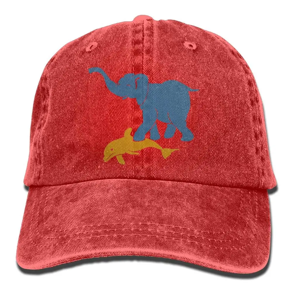 TSDFCElephant с дельфином унисекс бейсбольная кепка хлопок деним Регулируемая охотничья Кепка для мужчин и женщин