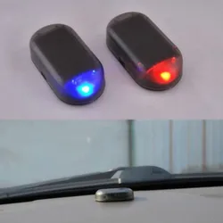 Luz de alarme de carro de energia usb solar anti roubo aviso flash piscando falso carro led luz flash piscando lâmpada azul vermelho nova atualização