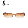 LS JOHN-gafas de lectura coreanas para hombres y mujeres, lentes transparentes de medio marco para leer, para presbicia, 1,0, 1,5, 2,0, 2,5, 3,0, 3,5, 4,0 ► Foto 2/6