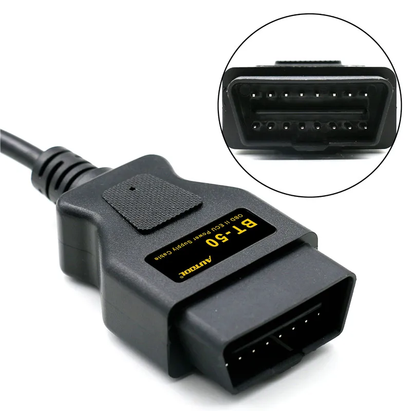 Автомобильный аварийный кабель питания AUTOOL BT 50 OBD2 источника OBD 12 В автомобильные