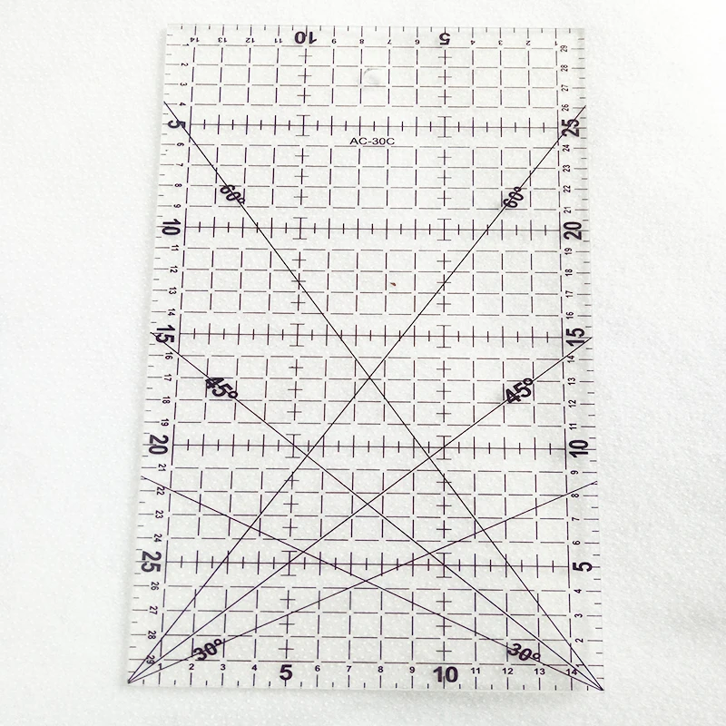 1pc 30x15cm regla de Patchwork acolchado herramientas acrílico regla transparente para los maestros herramienta de enseñanza gobernante de la escuela suministros