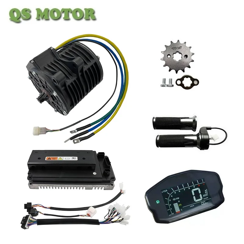 QS138-B 70H 3000W Средний шлейф PMSM двигатель с Votol EM-150s контроллер DKD спидометр для