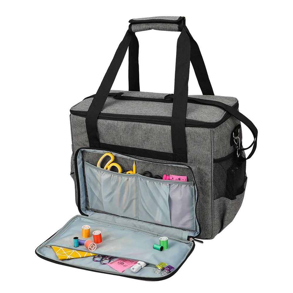 Износостойкая Большая вместительная Сетчатая Сумка для переноски с ручными ремнями, сумка для швейной машины, ткань Оксфорд, водонепроницаемая сумка для путешествий - Цвет: Grey