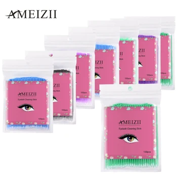 

100PCS Disposable Eyelash Brushes Swab Grafting Eyelashes Cotton Make Up Tools Disposable Remove Cotton Swab Stick TSLM1