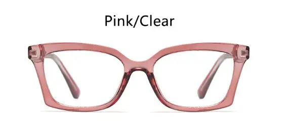 pink clear Модные Прямоугольная оправа для очков Для женщин CP Pin храмов коричневый прозрачный очки оправы для очков женские Мода очки - Цвет оправы: pink clear