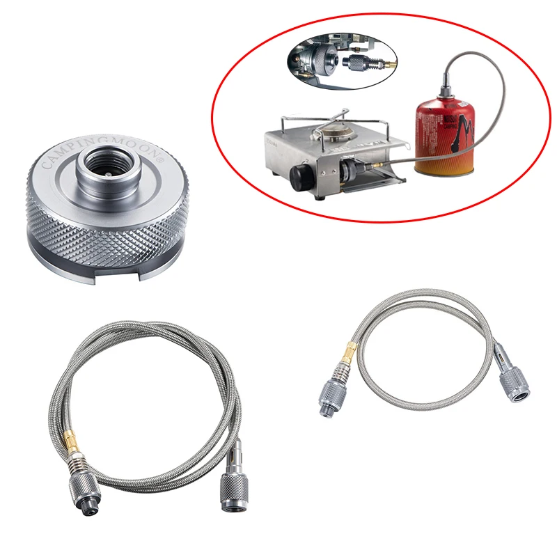 

Outdoor Gas Stove Adaptor Extension Tube Split Type Furnace Converter Connector Aluminum Alloy Auto-off Adapters