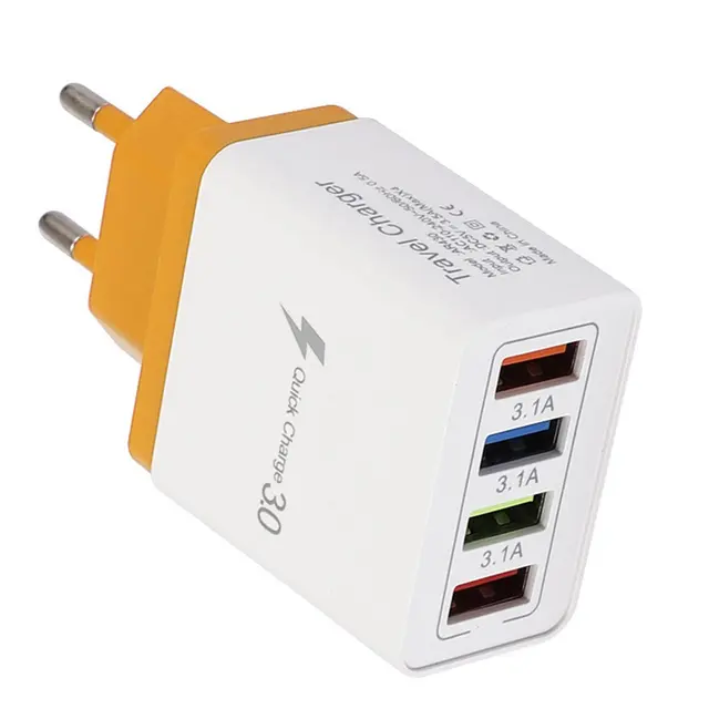 Quick Charge 3.0 For iPhone Charger Wall Fast Charging For Samsung S10 S9 S8 Plug Xiaomi Mi Huawei Mobile Phone Chargers Adapter yellow