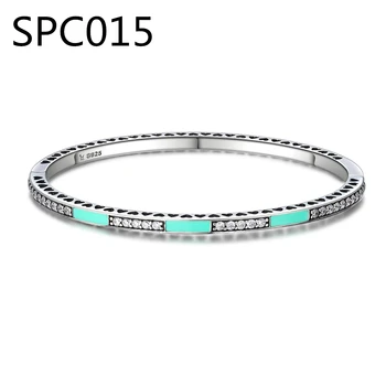 

(Without Box) SPC1 Silver Charm Fit White Bead Bracelet for Women Snake Chain Vintage Flower Crystal Bracelets
