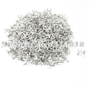 

500 Pcs SNB5.5-6 AWG 12-10 Wire Connector Non Insulated Fork Terminals