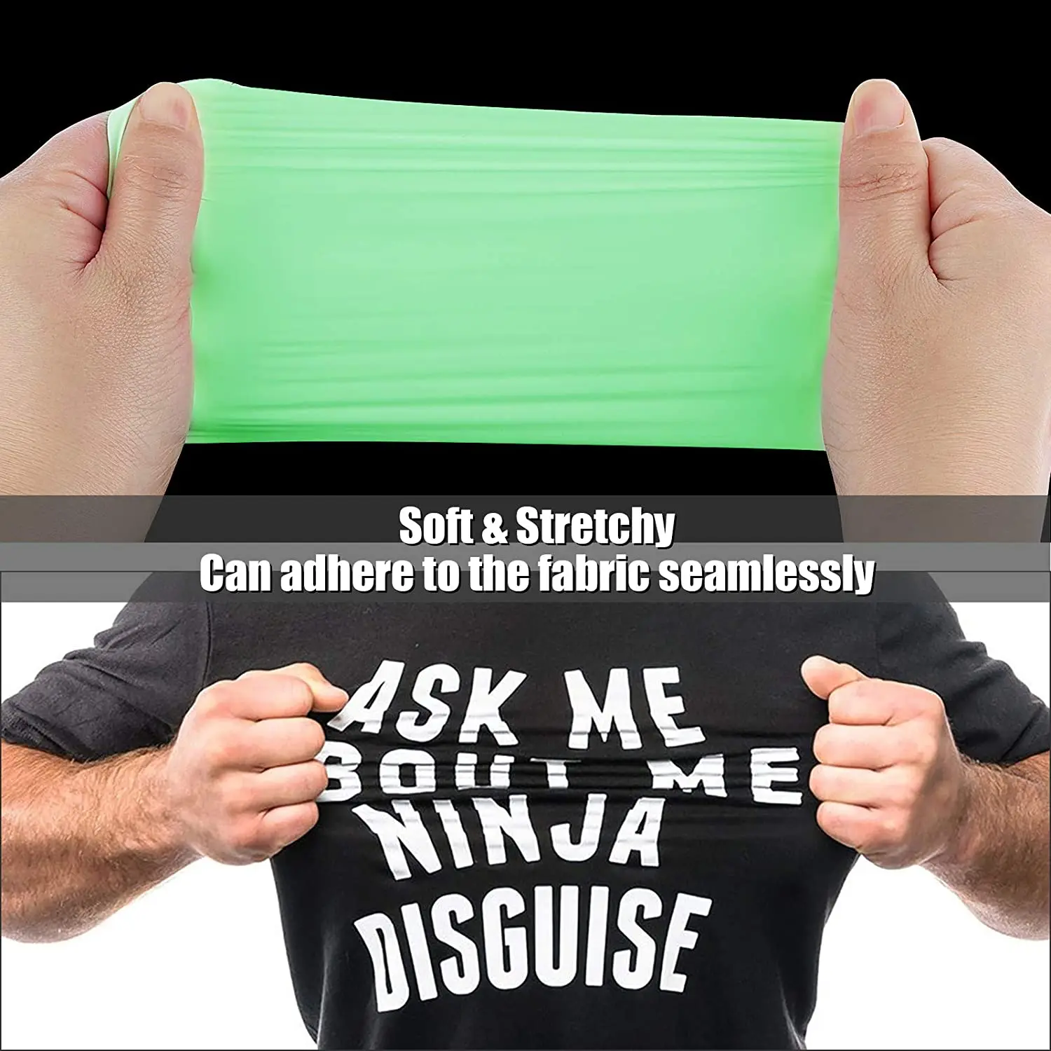 Luminous Glow-In-The-Dark Heat Transfer Vinyl – 12x40 Roll for T-Shirt Customization and Iron-On Applications