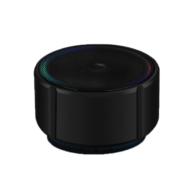 Black FFYY-мини-динамик, Портативный беспроводной Bluetooth динамик, модный металлический стерео бас-сабвуфер, громкая связь с микрофоном для домашней музыки - Color: Black