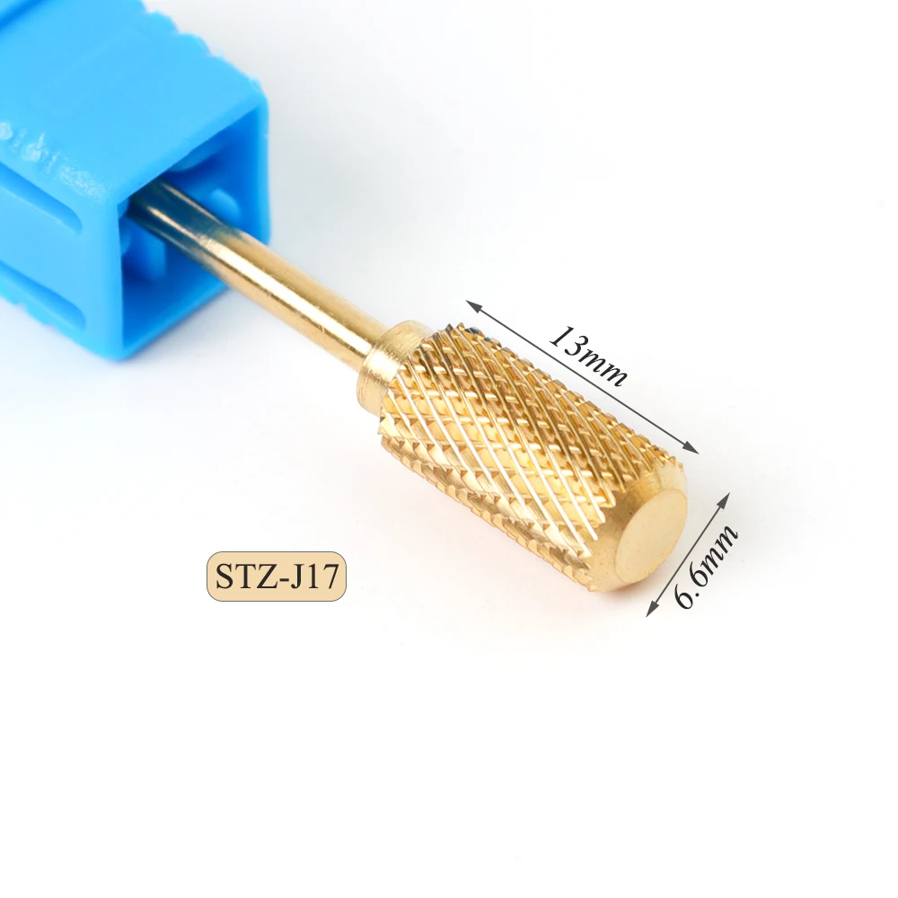 STZ-J17 20 типов золотых фрез для маникюра, твердосплавное сверло для ногтей, роторная насадка, электрическая пилочка для ногтей, аксессуары, инструмент SASTZ-J-1 - Цвет: STZ-J17