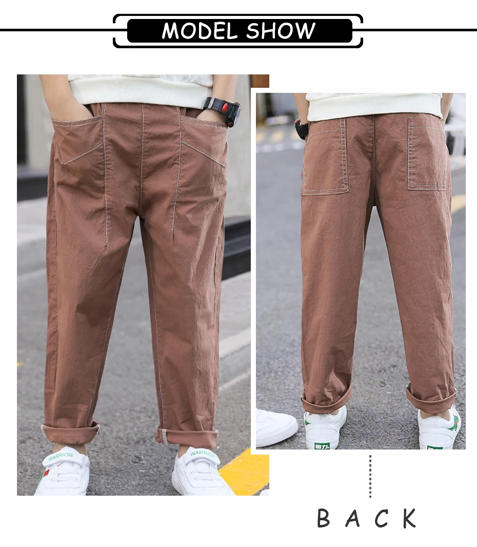 Pants For Boy Solid Boy Casual Pants Elastic Waist Children Trousers Autumn Simple Fashion Winter Clothes For Boys Christmas
