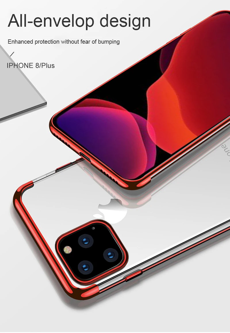 Для apple iPhone 11/12/11 Pro/12 pro/11 Pro max Прозрачный ударопрочный мобильный телефон Мягкий
