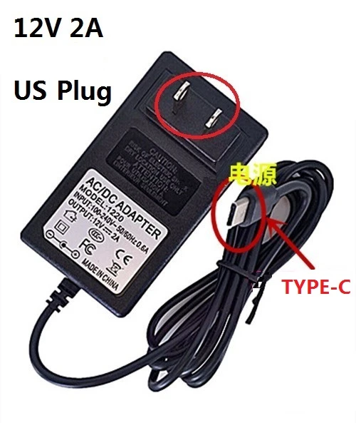 Chargeur US 12V 2A TYPE-C, pour tablette PC CHUWI Hi13 Apollo