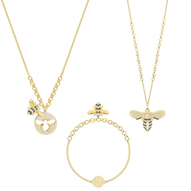 

Fanier Store 100% High Quality 1:1925 Silver 2019 New Bee Design Hanging Necklace Set Free Package