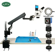 22MP HD HDMI USB TF 3,5-90X Тринокулярный Стерео Зум паяльный микроскоп шарнирный зажим подставка для камеры ремонт мобильного телефона