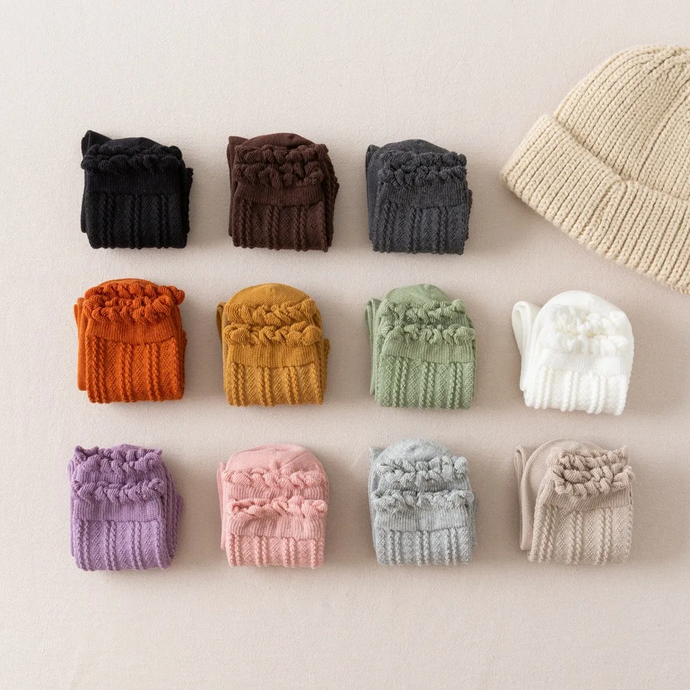 Осенне весенние однотонные кружевные женские носки в японском стиле Харадзюку