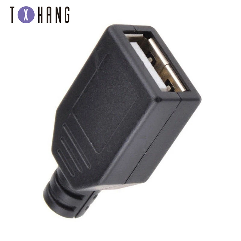 10 штук в наборе USB 2 0 Тип A входящий штекер муфтовый стыковочный 4 Pin разъем с черной