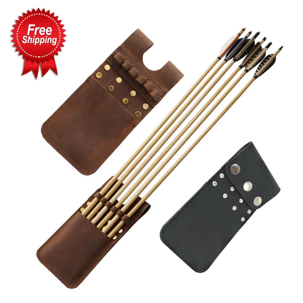 3 Color Leather Arrow Quiver Capable of Loading 6 Arrows Suitable for