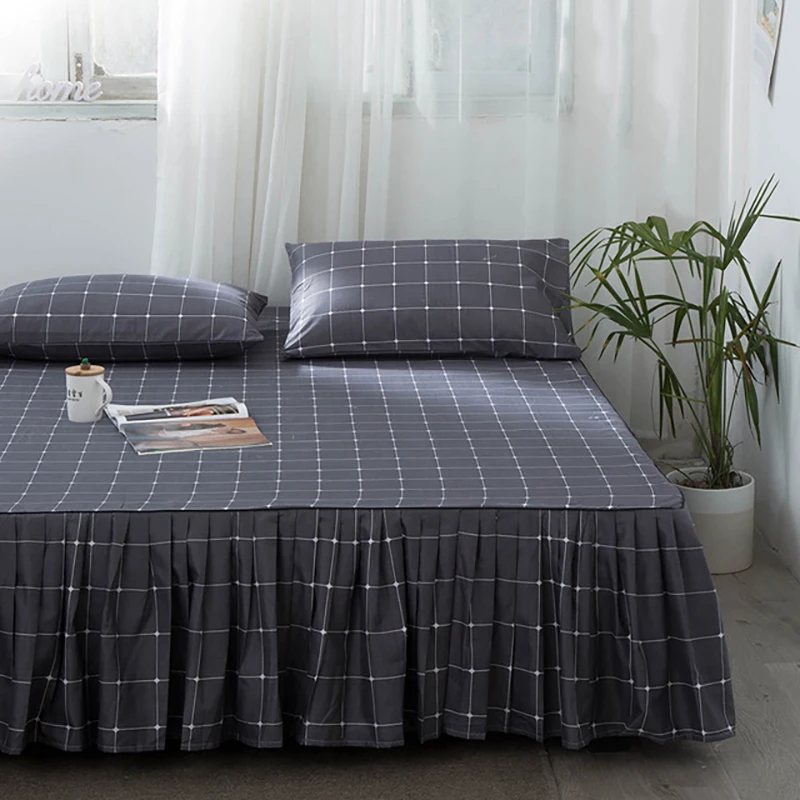

Bed-skirt Bed Fitted Sheet Bedspread Cover Ruffle Bed Spread Covers With Skirts For Beds Modern Bedcover Twin Full Queen King