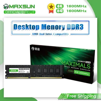 MAXSUN-Memoria Ram individual DDR3, 4GB/8GB, 1600MHz, 1,5 V, tipo de interfaz, 240 pines, garantía de por vida, Dimm de escritorio para Intel AMD