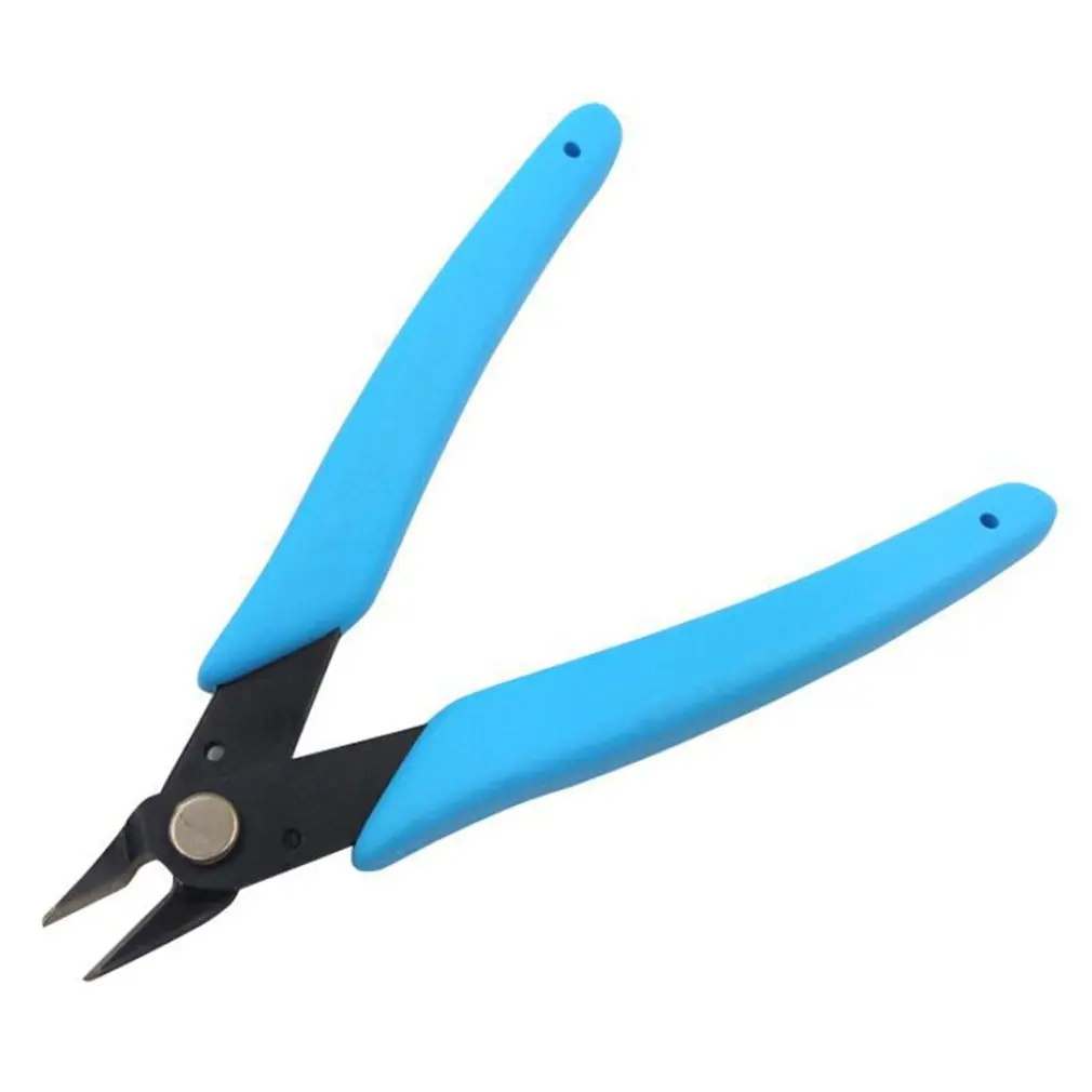 Electrical Wire Cable Cutters Anti-slip Rubber Cutting Side Snips Flush Plier Nipper Mini Diagonal Pliers Hand Tools - Цвет: Светло-голубой