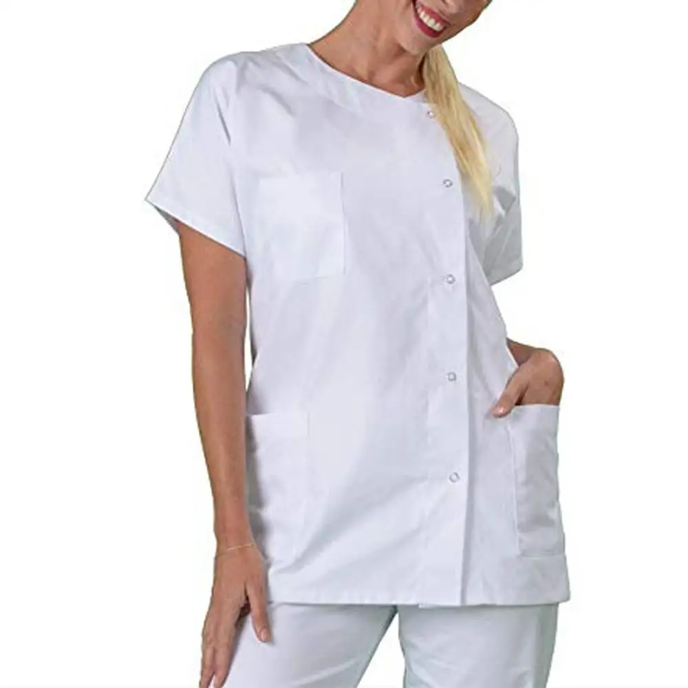 Lab Coat Short Sleeve Nurse Uniform Nurse Clothing White T Shirt Tops Medical Clothes medical uniforms Nurse Work Clothes S30