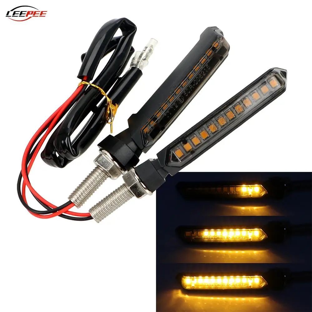 

12V Flashing Motorcycle Turn Signal Lamps LED Taillight Rear Tail Brake Stop Lights Blinker Strobe Dynamic Motorbike Accessories