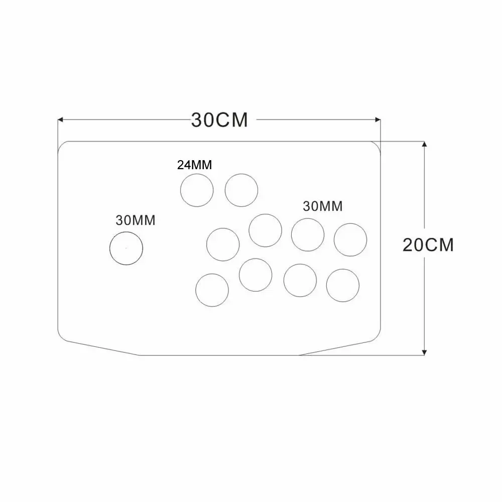 RAC-K500C 10 Buttons Hole Acrylic Artwork Panel Flat Case DIY Arcade Joystick Kits arcade joystick