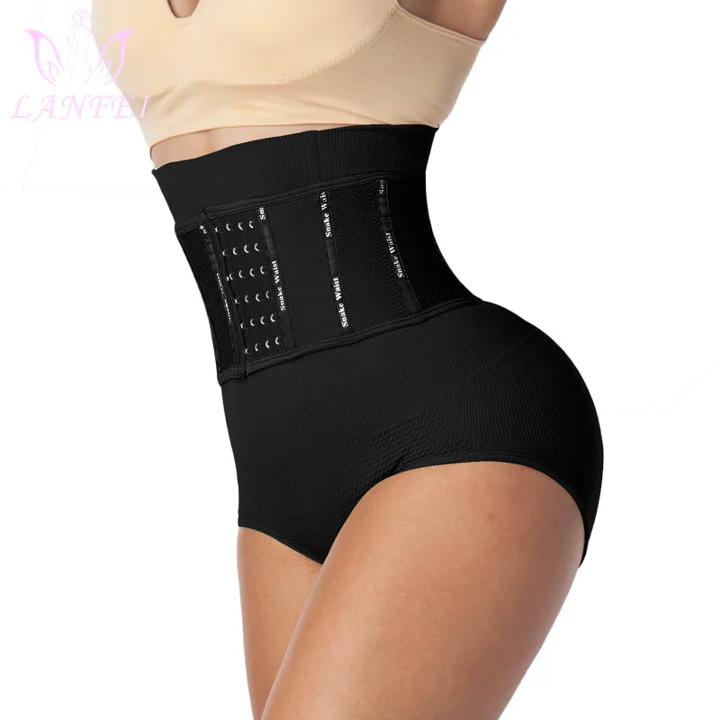

LANFEI Waist Trainer Body Shaper Belt Tummy Control Panties Slimming Bodysuit with Hooks Women High Waist Seamless Panty Briefs