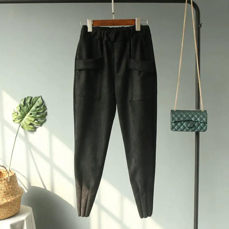 Осенние модные студенческие штаны-шаровары, женские Pantalon, женские повседневные брюки с высокой талией, женские спортивные штаны с карманами длиной до щиколотки C5973