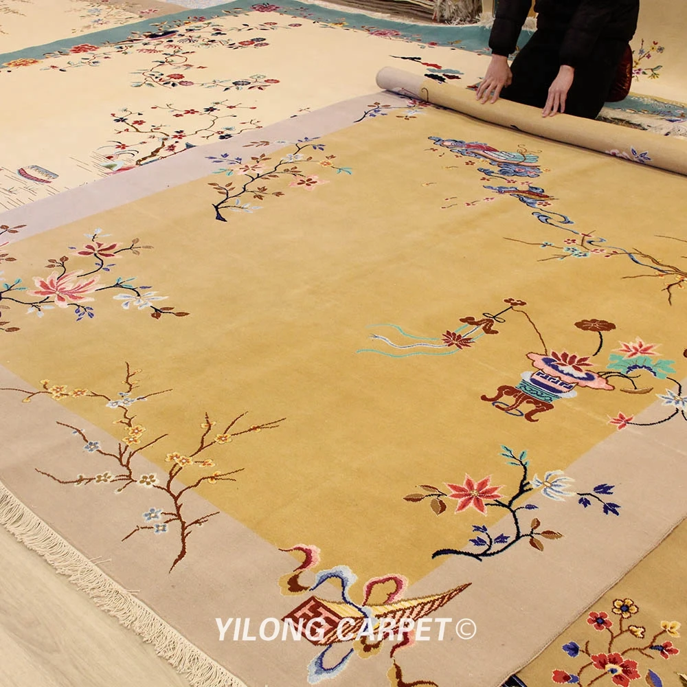 YILONG 6 'x 9' декоративный ковер ручной работы китайские резные шерстяные коврики